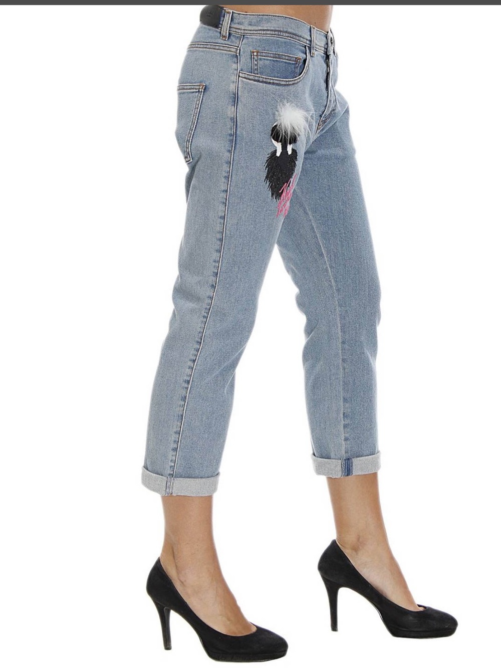 AUTHENTIC FENDI KARLITO BLUE JEANS FEAT. KARL LAGERFELD LIMITED EDT- Sz 46/10